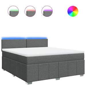 Box spring postel s matrací tmavě šedá 180x200 cm textil - obrázek 2