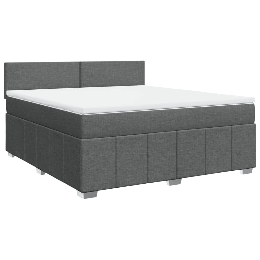Thumbnail - vidaXL Boxspringbett mit Matratze Dunkelgrau 180x200 cm Stoff