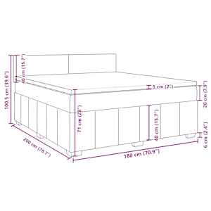 Box spring postel s matrací tmavě šedá 180x200 cm textil - obrázek 18