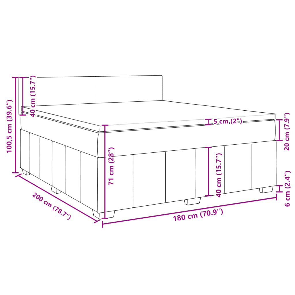 Box spring postel s matrací černá 180x200 cm textil - obrázek 18