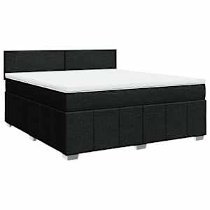 Box spring postel s matrací černá 180x200 cm textil - obrázek 3