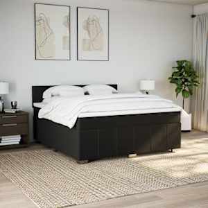 Box spring postel s matrací černá 180x200 cm textil - obrázek 4