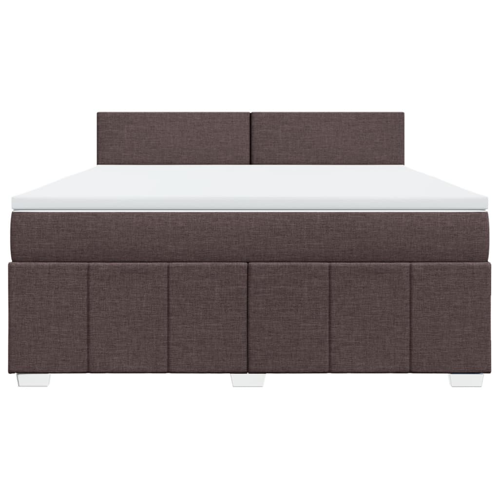 Box spring postel s matrací tmavě hnědá 180x200 cm textil - obrázek 6