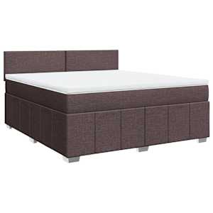Box spring postel s matrací tmavě hnědá 180x200 cm textil - obrázek 3