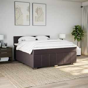 Box spring postel s matrací tmavě hnědá 180x200 cm textil - obrázek 4