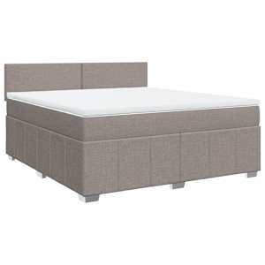 Box spring postel s matrací taupe 180x200 cm textil - obrázek 3