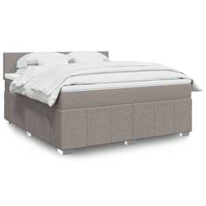Box spring postel s matrací taupe 180x200 cm textil - obrázek 1