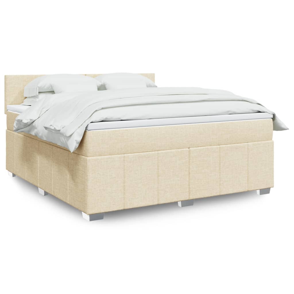 Boxspringbett mit Matratze Creme 180×200 cm Stoff