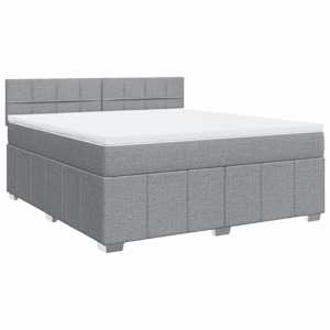 Box spring postel s matrací světle šedá 180 x 200 cm textil - obrázek 3