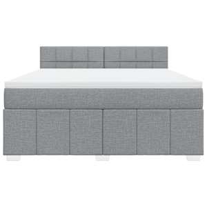 Box spring postel s matrací světle šedá 180 x 200 cm textil - obrázek 6