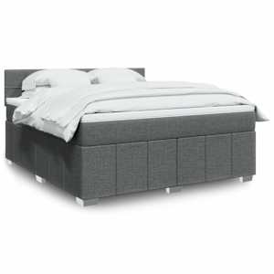 Box spring postel s matrací tmavě šedá 180x200 cm textil - obrázek 1