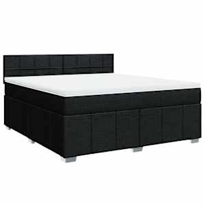 Box spring postel s matrací černá 180x200 cm textil - obrázek 3