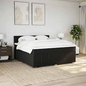 Box spring postel s matrací černá 180x200 cm textil - obrázek 4