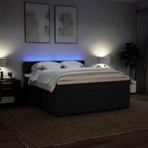 Box spring postel s matrací černá 180x200 cm textil - obrázek 5
