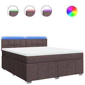 Box spring postel s matrací tmavě hnědá 180x200 cm textil - obrázek 2