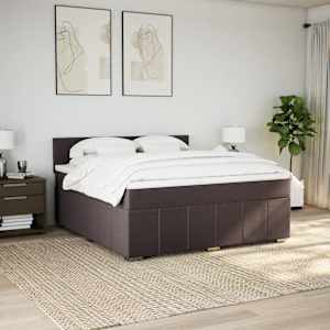 Box spring postel s matrací tmavě hnědá 180x200 cm textil - obrázek 4