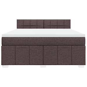 Box spring postel s matrací tmavě hnědá 180x200 cm textil - obrázek 6