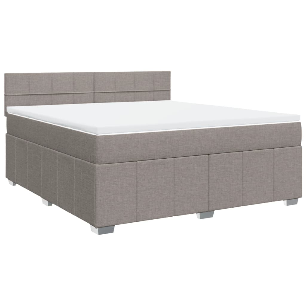 vidaXL Boxspring met matras stof taupe 180x200 cm afbeelding