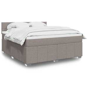 Box spring postel s matrací taupe 180x200 cm textil - obrázek 1