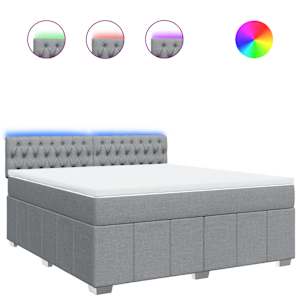 Box spring postel s matrací světle šedá 180 x 200 cm textil - obrázek 2
