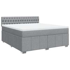 Box spring postel s matrací světle šedá 180 x 200 cm textil - obrázek 3