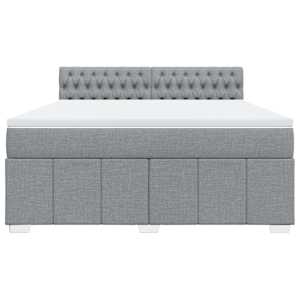 Box spring postel s matrací světle šedá 180 x 200 cm textil - obrázek 6