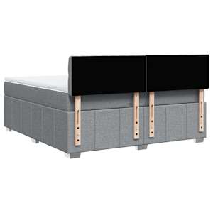 Box spring postel s matrací světle šedá 180 x 200 cm textil - obrázek 8