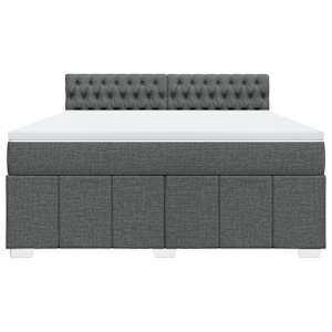 Box spring postel s matrací tmavě šedá 180x200 cm textil - obrázek 6