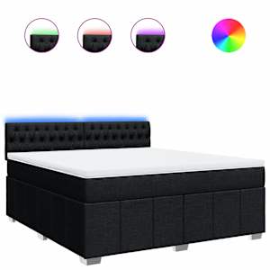 Box spring postel s matrací černá 180x200 cm textil - obrázek 2