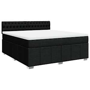 Box spring postel s matrací černá 180x200 cm textil - obrázek 3