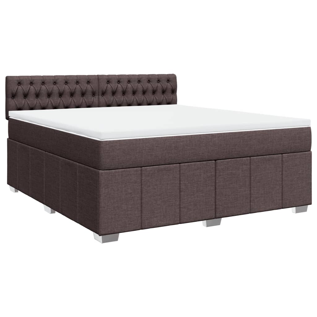 Box spring postel s matrací tmavě hnědá 180x200 cm textil - obrázek 3