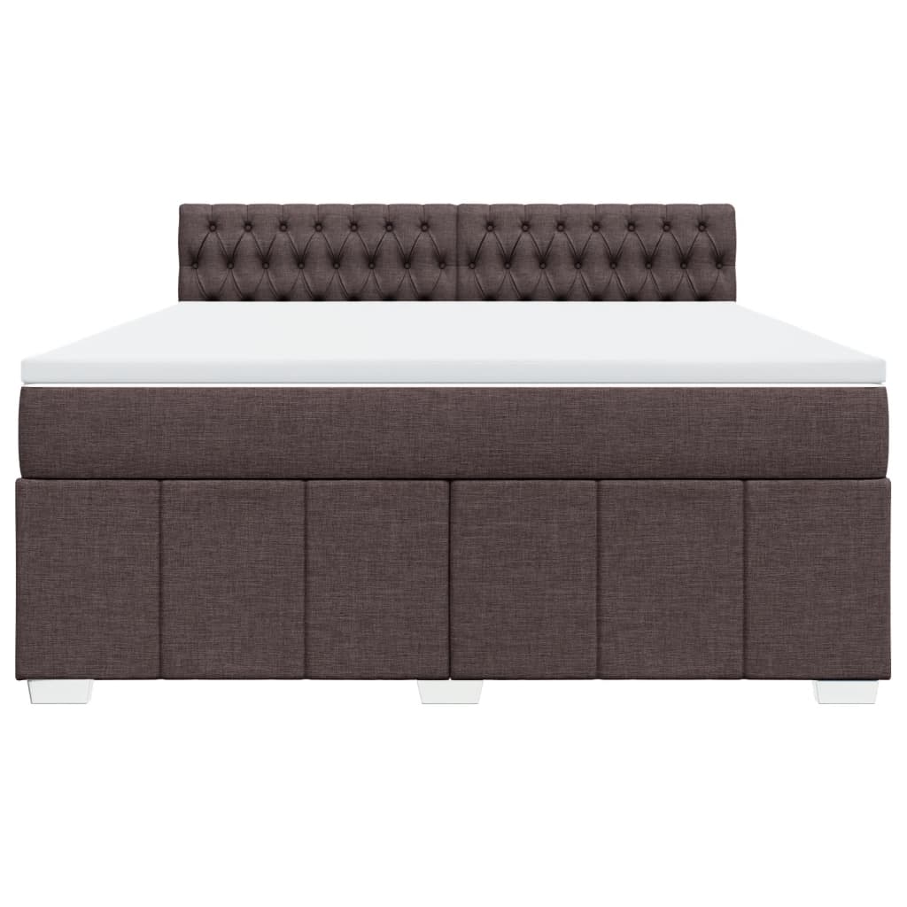Box spring postel s matrací tmavě hnědá 180x200 cm textil - obrázek 6