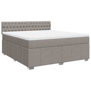 Box spring postel s matrací taupe 180x200 cm textil - obrázek 3