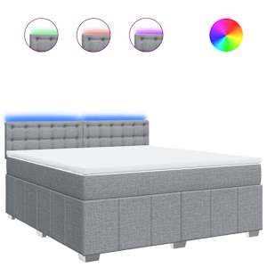 Box spring postel s matrací světle šedá 180 x 200 cm textil - obrázek 2