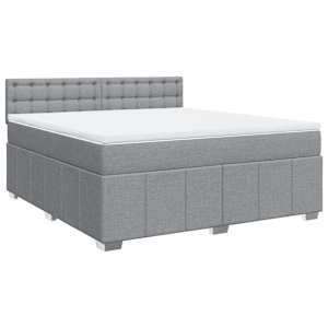 Box spring postel s matrací světle šedá 180 x 200 cm textil - obrázek 3