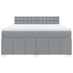 Box spring postel s matrací světle šedá 180 x 200 cm textil - obrázek 6