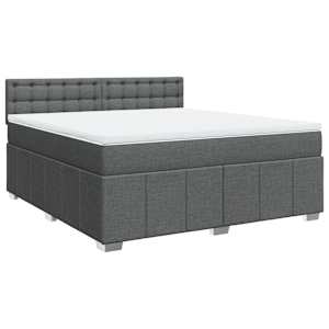 Box spring postel s matrací tmavě šedá 180x200 cm textil - obrázek 3