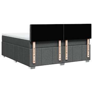 Box spring postel s matrací tmavě šedá 180x200 cm textil - obrázek 8