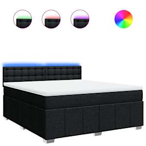 Box spring postel s matrací černá 180x200 cm textil - obrázek 2