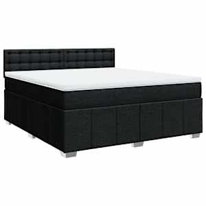 Box spring postel s matrací černá 180x200 cm textil - obrázek 3