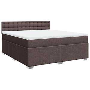 Box spring postel s matrací tmavě hnědá 180x200 cm textil - obrázek 3