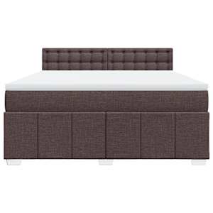 Box spring postel s matrací tmavě hnědá 180x200 cm textil - obrázek 6