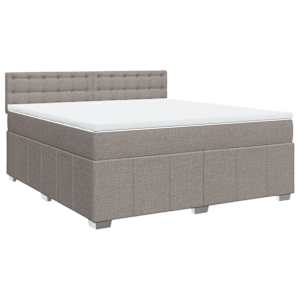 Box spring postel s matrací taupe 180x200 cm textil - obrázek 3