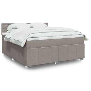 Box spring postel s matrací taupe 180x200 cm textil - obrázek 1