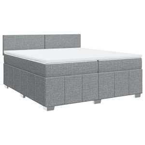 Box spring postel s matrací světle šedá 200 x 200 cm textil - obrázek 3