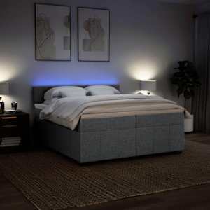 Box spring postel s matrací světle šedá 200 x 200 cm textil - obrázek 5