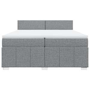 Box spring postel s matrací světle šedá 200 x 200 cm textil - obrázek 6