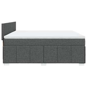 Box spring postel s matrací tmavě šedá 200x200 cm textil - obrázek 7