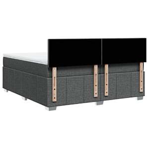 Box spring postel s matrací tmavě šedá 200x200 cm textil - obrázek 8