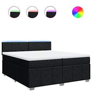 Box spring postel s matrací černá 200x200 cm textil - obrázek 2